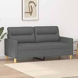 vidaXL Canapé à 2 places Gris foncé 140 cm Tissu