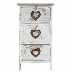 Avis Mendler Commode / table d'appoint Forli / armoire, 3 tiroirs, 55x29x25cm, shabby, vintage ~ blanc