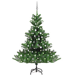 vidaXL Sapin de Noël artificiel Nordmann avec LED et boules Vert 180cm 