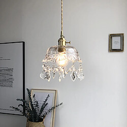 Avis Universal Petit lustre en verre en laiton de 20 cm, 220V E27 * 1 sans ampoule simple balcon près du chevet lumière en cristal allée entrée couloir lumière