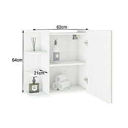 ML-Design Ensemble 4 pieces de salle de bain MDF blanc armoires avec espace de rangement