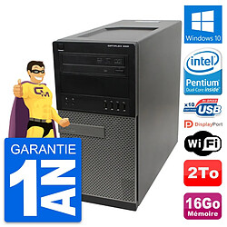 PC Tour Dell OptiPlex 990 Intel G630 RAM 16Go Disque Dur 2To Windows 10 Wifi - Occasion