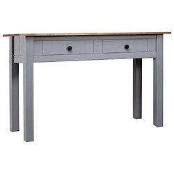 vidaXL Table console Gris 110x40x72 cm Pin solide Gamme Panama