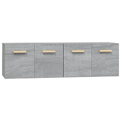 Maison Chic Lot de 2 Armoires murales,Meuble de Rangement,Armoire Suspendue Sonoma gris 60x36,5x35 cm Bois -MN26033