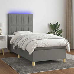 Sommier à lattes,Cadre à lattes de lit et matelas et LED pour Adulte Gris foncé 90x190 cm -MN23069