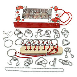 Universal Brain Trailer Metal Loop Puzzle Kit de 16 pièces pour débloquer un test de QI, Challenge Toy, assemblage et solubilité