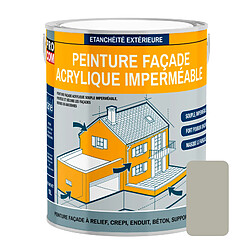 PRO COM Peinture façade PROCOM crépi, façade à relief, imperméabilisation et protection des façades - Durable jusqu'à 10 ans-2.5 litres-Gris béton (RAL 7044)