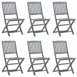 Maison Chic Lot de 6 Chaises pliables d'extérieur| chaises Relax de jardin Bois d'acacia solide -GKD40027