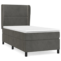 vidaXL Sommier à lattes de lit avec matelas Gris foncé 100x200 cm