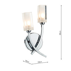 Acheter Luminaire Center Applique murale Morgan chrome poli et verre 2 ampoules