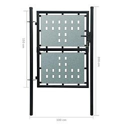 Acheter vidaXL Portail simple de clôture Noir 100x200 cm