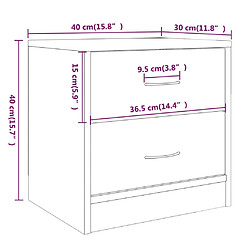 vidaXL Table de chevet chêne marron 40x30x40 cm bois d'ingénierie pas cher