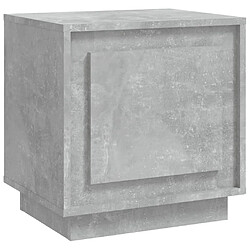 Maison Chic Table de chevet,Table de Nuit,Meuble de Rangement gris béton 44x35x45 cm bois d'ingénierie