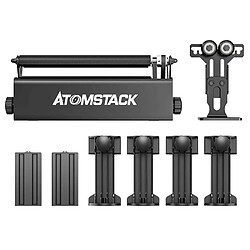 Rouleau rotatif ATOMSTACK R3 Pro, module de support séparable et tours d'extension, rotation à 360 degrés