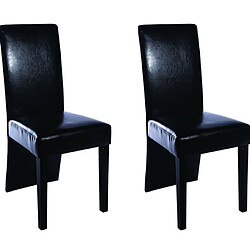 Acheter Maison Chic Lot de 2 Chaises à manger,Chaise pour cuisine,Solide Structure noir similicuir -MN48700