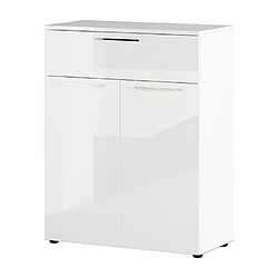 Mes Commode 2 portes et 1 tiroir 84x40x107 cm blanc - ALIBER 