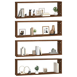 Avis vidaXL Étagères murales cubiques 4 pcs Chêne marron 80x15x26,5 cm