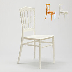 Ahd Amazing Home Design Lot de 20 Chaises Vintage Pour Restauration Bar Hôtels Événements Napoleon III, Couleur: Blanc