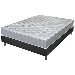 Ebac Matelas et sommier 160x200 Madere - Newkit - Soutien ferme - Sommier démonté - Gris