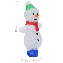 vidaXL Silhouette de bonhomme de neige de Noël LED Acrylique 30 cm pas cher