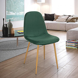 Ahd Amazing Home Design Chaise design pieds nordiques bois tissu cuisine bar restaurant Salmon, Couleur: Vert foncé