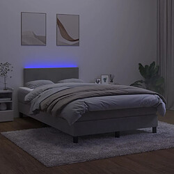 Avis vidaXL Sommier à lattes de lit avec matelas LED Gris clair 120x200 cm