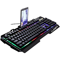 Avis Wewoo Clavier QWERTY noir ZGB G700 104 Touches USB Filaire Mécanique Sentir RGB Rétro-Éclairage Métal Panneau Suspension Gaming avec Support de Téléphone