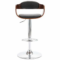 vidaXL Tabouret de bar Contreplaqué et tissu gris