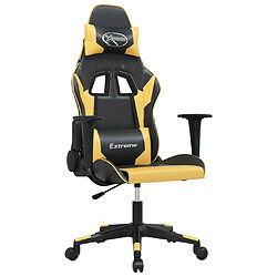 Maison Chic Chaise de jeu, Chaise gaming, Fauteuil gamer d'ordinateur,Chaise de Bureau Noir et doré Similicuir -GKD23929