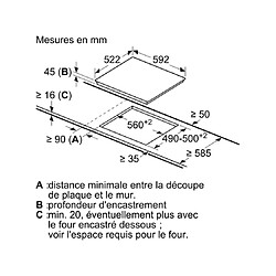 Acheter Table de cuisson vitrocéramique 60cm 3 feux 5400w noir - PKM61RAA8F - BOSCH