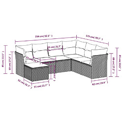 Avis vidaXL Salon de jardin avec coussins 7 pcs gris clair résine tressée