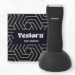 Vestora Bodygroomer - Station de charge - Câble USB - 2x Attachements - Brosse - Poids : 115g - Largeur de l'emballage : 16 cm - Hauteur de l'emballage : 5 cm - Longueur de l'emballage : 16 cm - Certification IP : IPX7 (antipoussière N/A, étanche à l