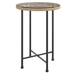 vidaXL Table de salle à manger Ø55 cm Verre trempé et acier