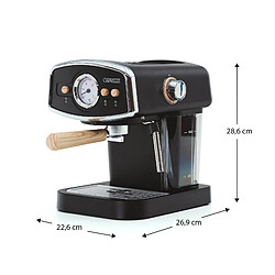 Acheter Machine à Café Espresso Caprizze Kai 1050W 15 Bars Semi-automatique Capacité 5 Tasses de Café avec Vaporisateur Noir Mat