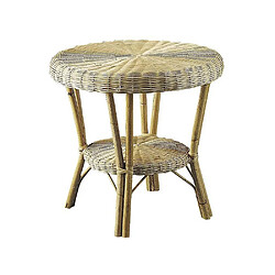 Aubry Gaspard Table d'appoint en manau et moelle de rotin naturelle.