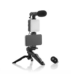 Shop Story SHOP-STORY - PLODNI : Kit de Vlogging Professionnel avec Lampe LED, Microphone, Trépied, Déclencheur et Support Smartphone Appareil Photo Création de Contenu pour Influenceur pas cher