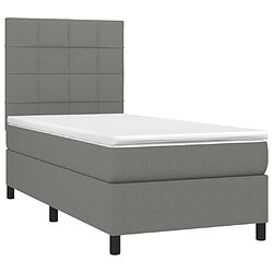 Avis Sommier à lattes et LED,Cadre à lattes de lit avec matelas pour Adulte Gris foncé 90x200cm -MN33386