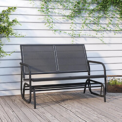 vidaXL Banc oscillant de jardin noir 120,5x76x86,5 cm textilène/acier 