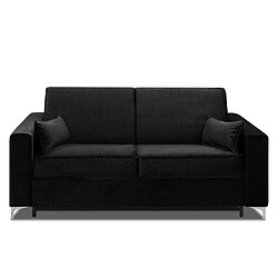 Inside 75 Canapé convertible express JACKSON 120cm comfort BULTEX® 12cm sommier lattes RENATONISI velours noir