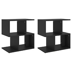 Maison Chic Lot de 2 Tables de chevet - Tables de Nuit Noir 50x30x51,5 cm Aggloméré