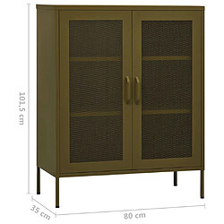 vidaXL Armoire de rangement Vert olive 80x35x101,5 cm Acier pas cher