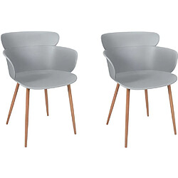 The Home Deco Factory Fauteuil design polypropylène Lorens (Lot de 2) gris.