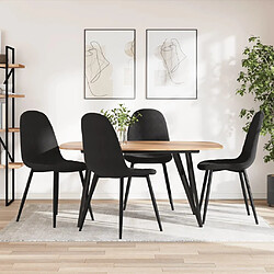 vidaXL Chaises à manger lot de 4 Noir Velours