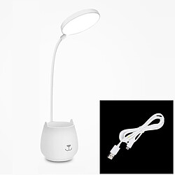 Universal Lampe de bureau à LED flexo avec USB Touch Lampe de bureau verticale à LED dimmable Lampe de lecture Lampe d'apprentissage moderne et souple avec porte-stylo(blanche)