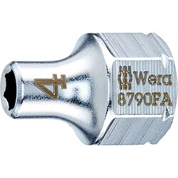 Wera Douille à carré Zyklop avec emmanchements 1/4" et hexagonal Hex 11, 8.0 mm 