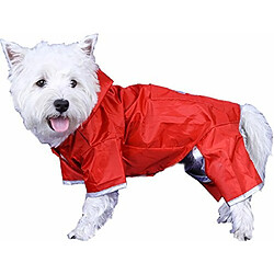 Doggy Dolly Manteau Imperméable pour Chien Rouge 4 Pattes Taille XXS pas cher