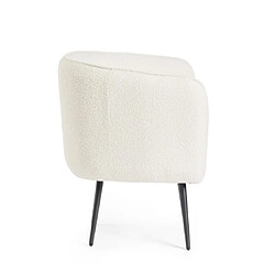 Bizzotto Fauteuil tissu Fauteuil Avril Blanc Bouclé