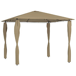 vidaXL Belvédère avec revêtement de poteaux 3x3x2,6 m Taupe 160 g/m²