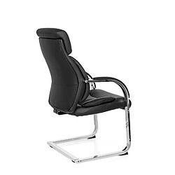 Hjh Office Chaise de conférénce / Chaise à piétement luge / Chaise VISITER CL130 simili cuir noir pas cher