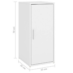 vidaXL Armoire à chaussures Blanc 32x35x70 cm Bois d’ingénierie pas cher